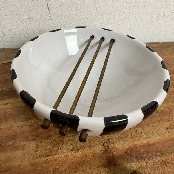 Vintage Mid Century Keramik Aschenbecher mit Gluttöter