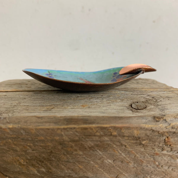 Vintage Emaille Kupfer Aschenbecher