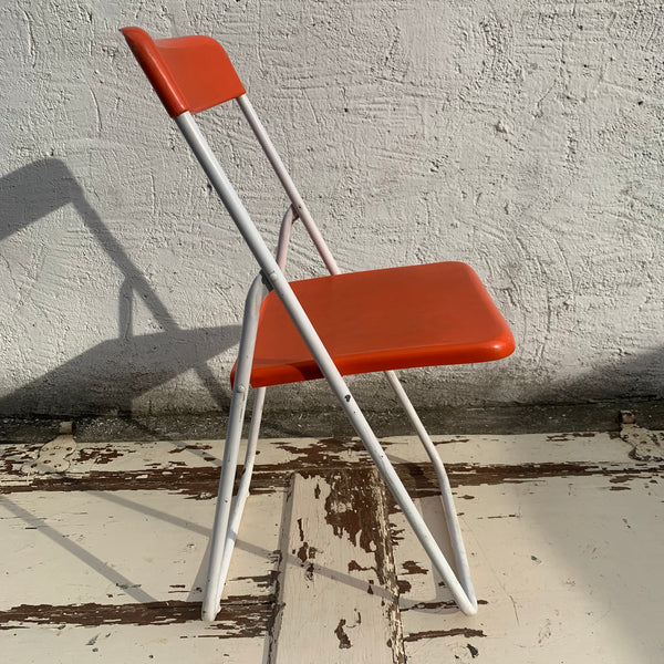 Vintage Design Klappstuhl von Hans Lindfors für Höganäsmöbler orange