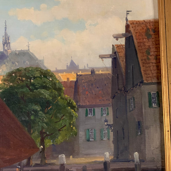 Ölgemälde Holländische Flusslandschaft von Carl Bergfeld