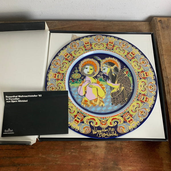 Weihnachtsteller 1982 von Björn Wiinblad für Rosenthal