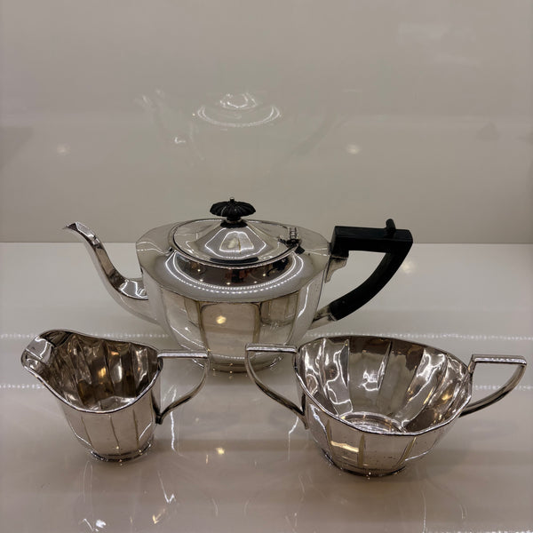 Vintage Art Deco Tee Kaffee Service Harrison Fischer und Co. versilbert