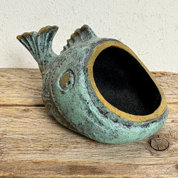 Bronze Fisch Aschenbecher von Walter Bosse für Werkstätten Hagenauer Wien