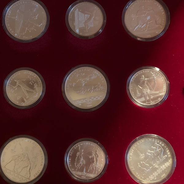 28 Silbermünzen Olympische Spiele 1980 UdSSR Moskau 5 und 10 Rubel
