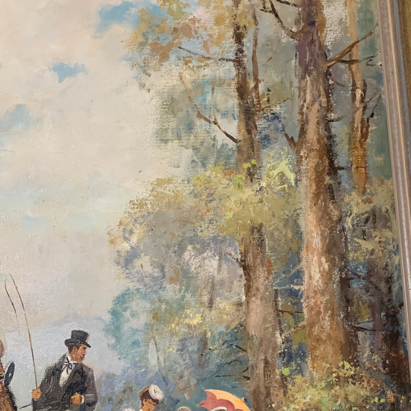 Ölgemälde Gesellschaft im Englischer Garten München von Alfred Otto Lier