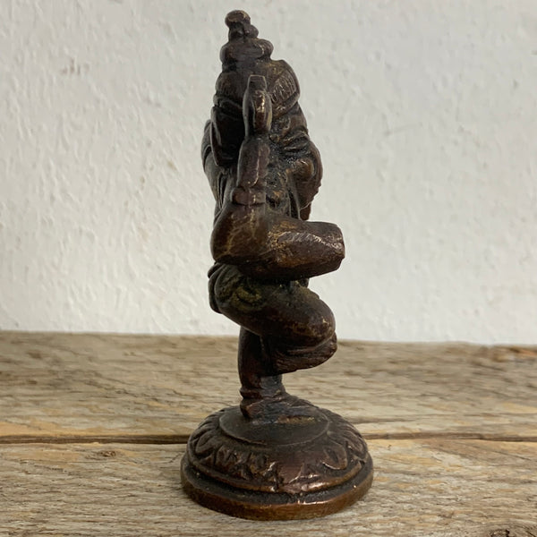 Vintage kleine Bronze Skulptur von Ganesha