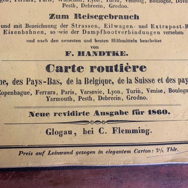 Post-, Reise- und Eisenbahn-Karte von Deutschland 1860