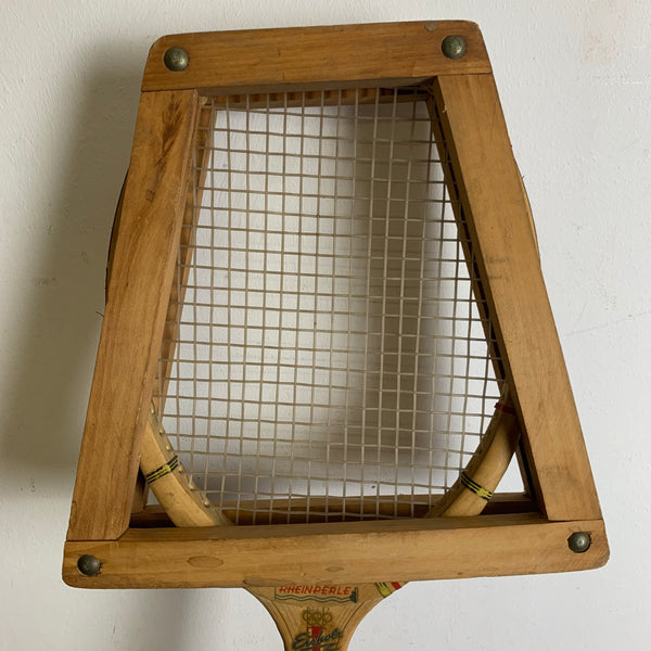Vintage Holz Tennisschläger von Paul Horaczek mit Spannrahmen