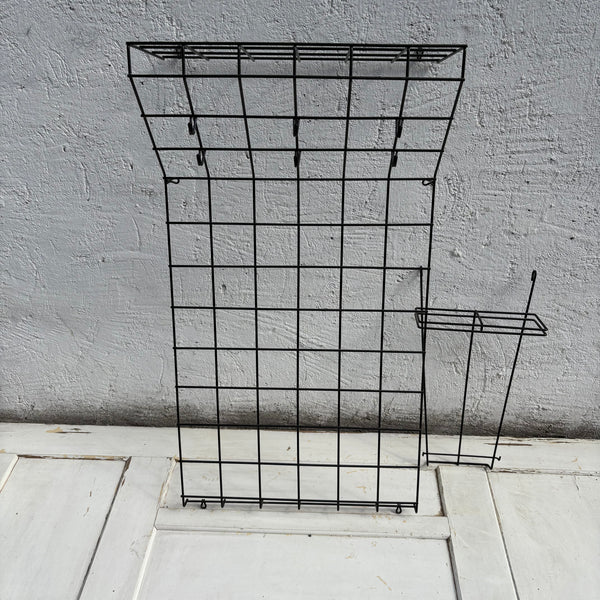 Vintage Draht Gitter Garderobe von Karl Fichtel für Drahtwerke Erlau schwarz