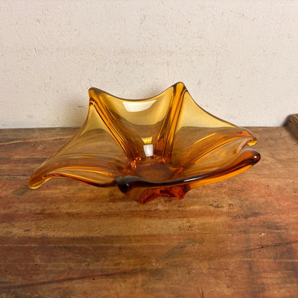 Vintage Murano Schale bernsteinfarben