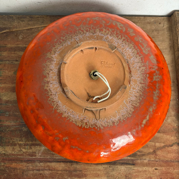 Vintage Pop Art Keramik Wand Lampe orange