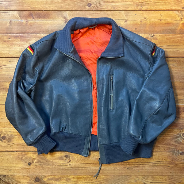 Bomberjacke aus Leder - Deutsche Bundeswehr - Vintage