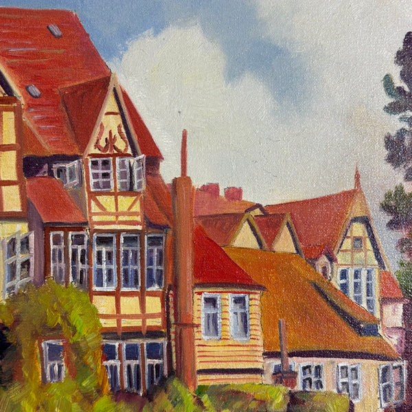 Ölgemälde Pferdeschwemme am Hohen Ufer in Hannover von Heinz Lessentin