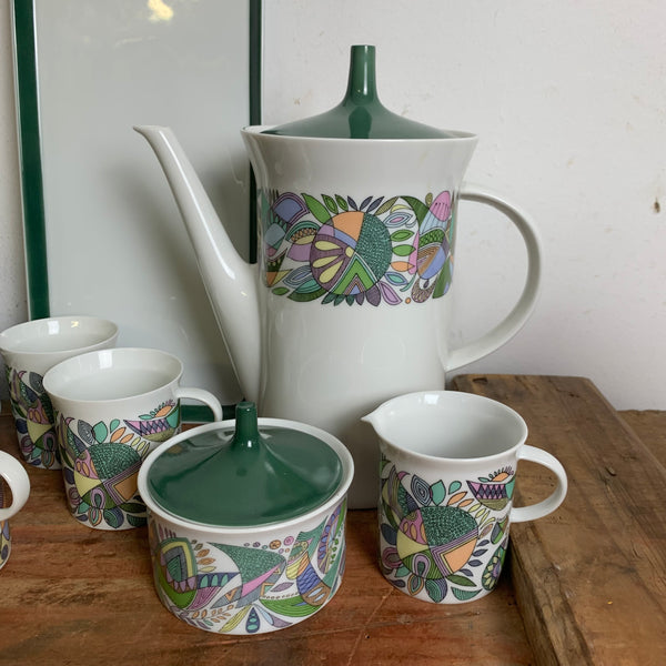 Vintage Kaffeeservice Korso von Cuno Fischer für Rosenthal für 6 Personen