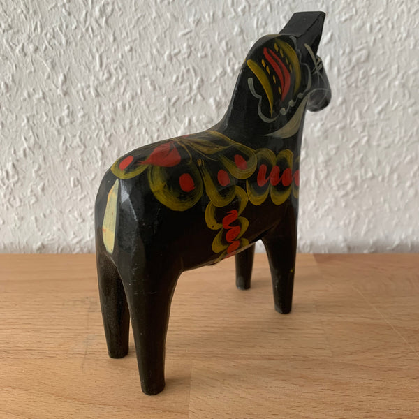 Vintage Dalapferd schwarz 13,5 cm