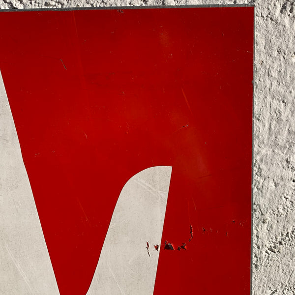 Vintage großes Blechschild Stop Lavinengefahr