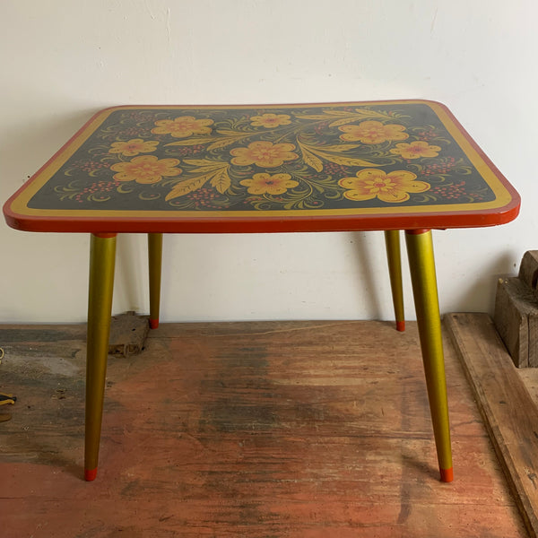 Vintage Sowjetischer Holztisch UdSSR Khokhloma