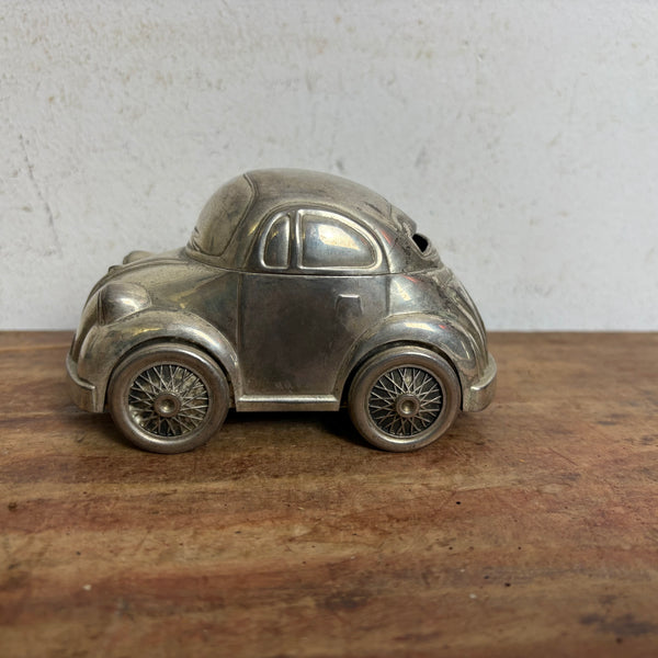 Vintage versilberte VW Käfer Spardose