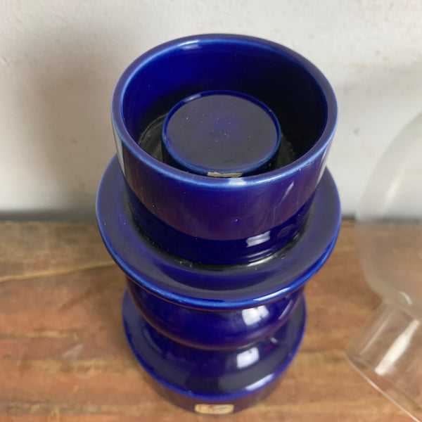 Vintage Keramik Kerzenständer Windlicht Gallo Villeroy und Boch in blau