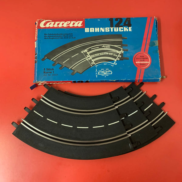 Carrera 124 Bahnstücke 20501 Kurve 1 3 Stück OVP