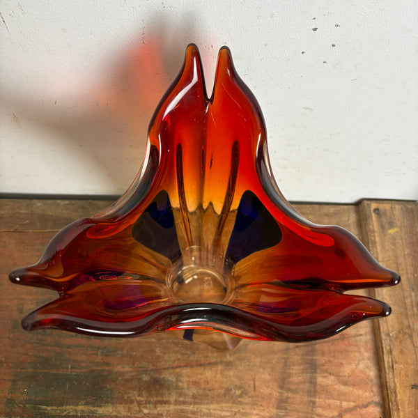 Vintage große Glas Vase aus Murano