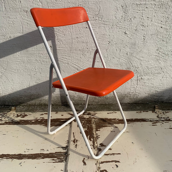 Vintage Design Klappstuhl von Hans Lindfors für Höganäsmöbler orange