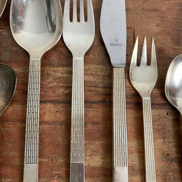 Vintage Tafelbesteck Carée von Wilkens für 12 Personen