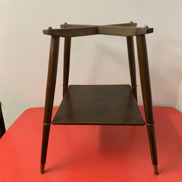 Vintage Mid Century TV Drehtisch Beistelltisch mit Ablage