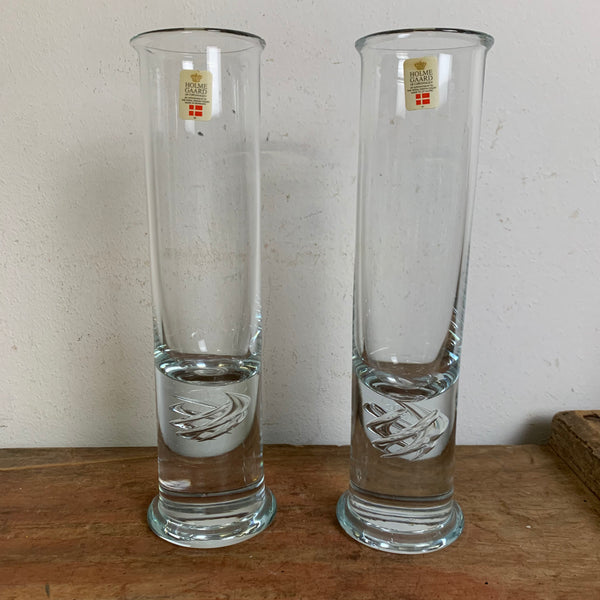 2 vintage zylindrische Trinkgläser High Life von Per Lütken für Holmegaard