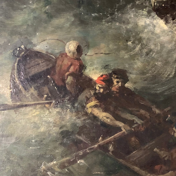 Ölgemälde Rettung im Sturm von Theodor Köppen