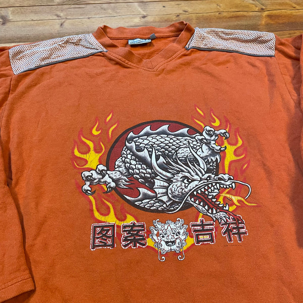 Dragon Y2K Sweater in Orange - Vintage