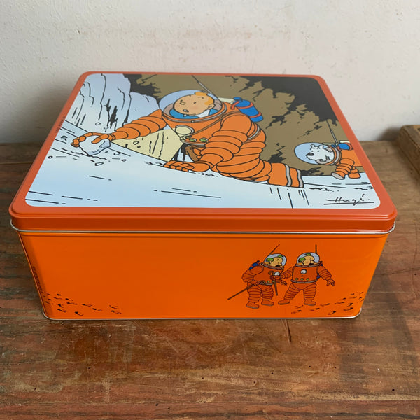 Vintage Blechdose Tim und Struppi Reiseziel Mond X-FLR 6