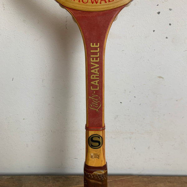 Vintage Holz Tennisschläger mit Spanner von Snauwaert