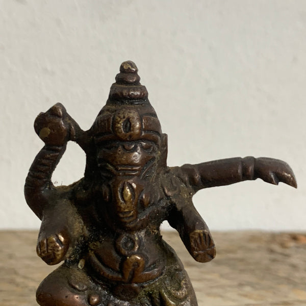Vintage kleine Bronze Skulptur von Ganesha