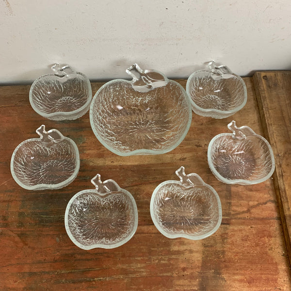 Vintage Glas Dessert Schalen Apfel OVP