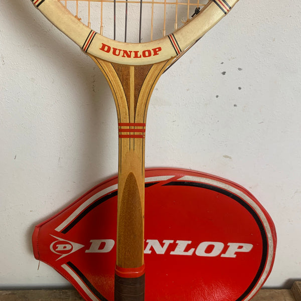 Vintage Holz Tennisschläger Dunlop mit Tasche