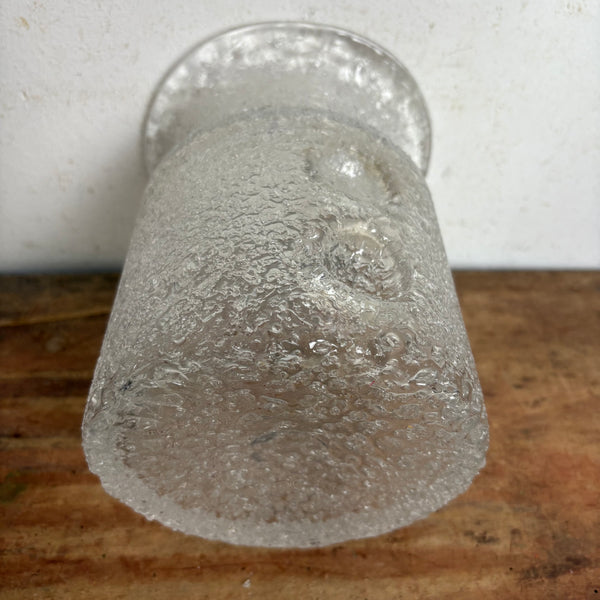 Vintage brutalistische Ice Glas Vase von Jan Gabrhel