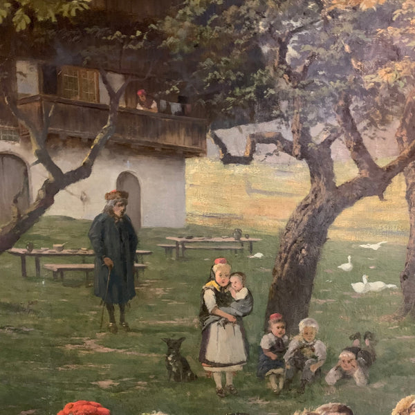 Ölgemälde Rückkehr vom Schulfeste von Fritz Beinke