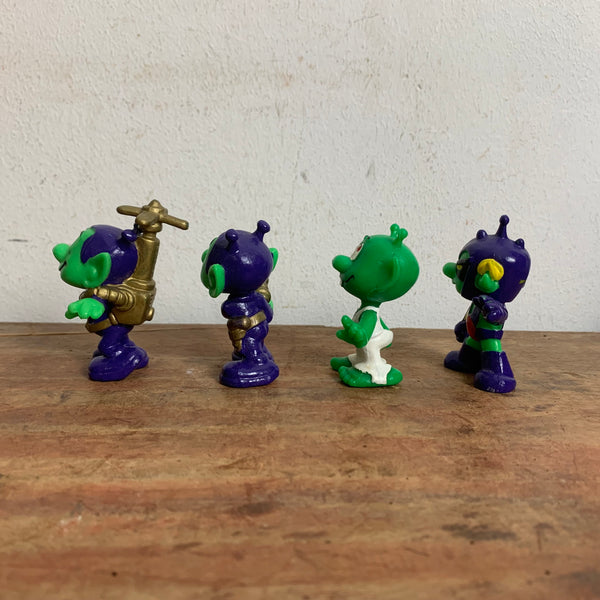 Vintage 4 x Astro Sniks Snik Figur von Bully lila grün