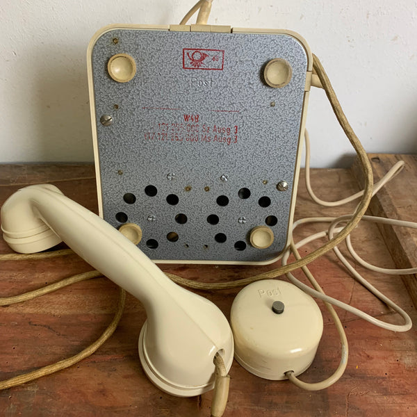 Vintage Wählscheiben Telefon W48 in weiß elfenbein
