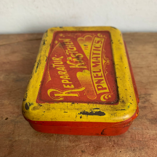 Vintage Blechdose Reparatur Kästchen für Pneumatics
