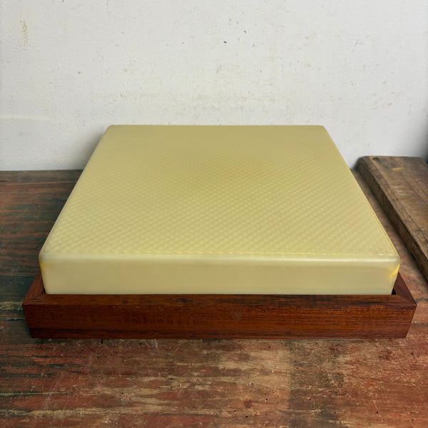 Vintage quadratische Deckenlampe mit Teakholz