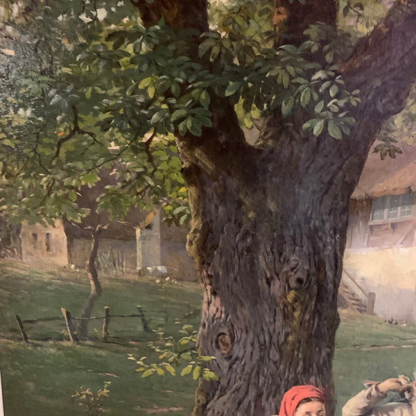 Ölgemälde Rückkehr vom Schulfeste von Fritz Beinke