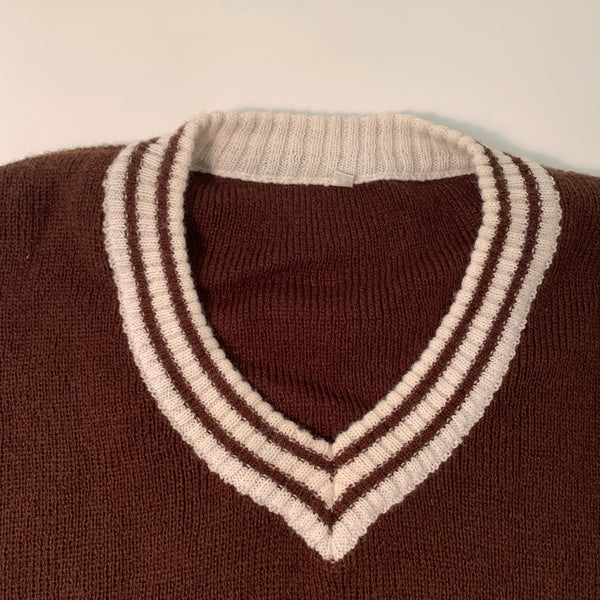 Original 70er Jahre Pullover mit V Ausschnitt