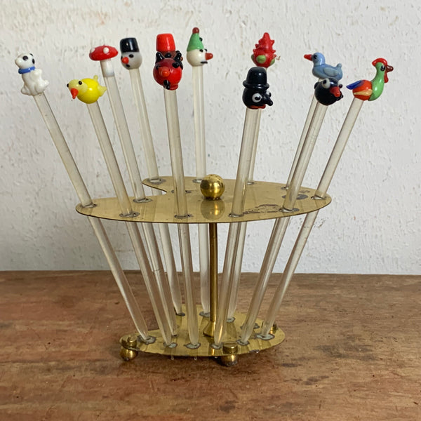 Mid Century Bowle Cocktail Spieße