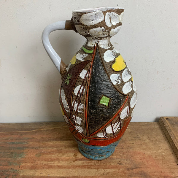 Italienische Mid Century Keramik Vase Krug von Fratelli Fanciullacci