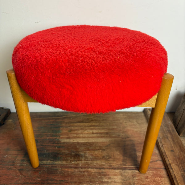 Vintage Mid Century Hocker rot