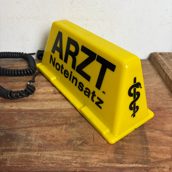 Vintage Dachschild Arzt Noteinsatz beleuchtet