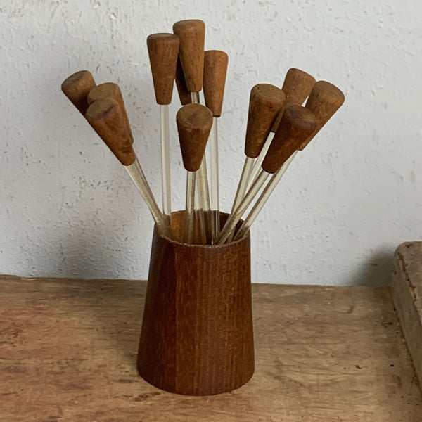 Vintage Teak Holz Party Spieße dänisches Design