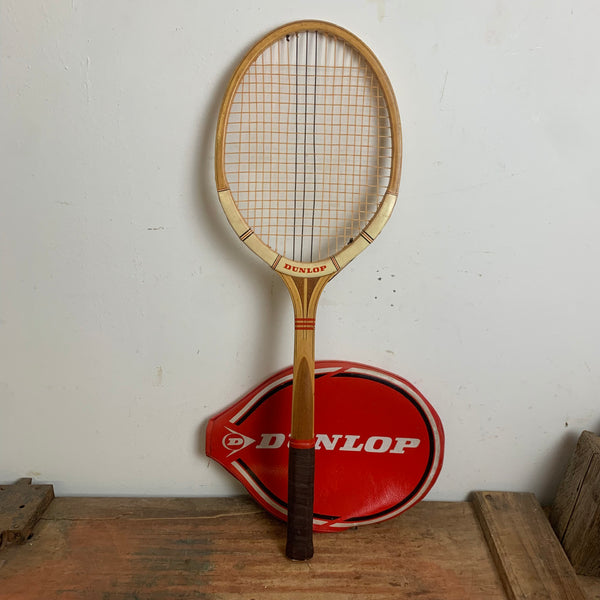 Vintage Holz Tennisschläger Dunlop mit Tasche